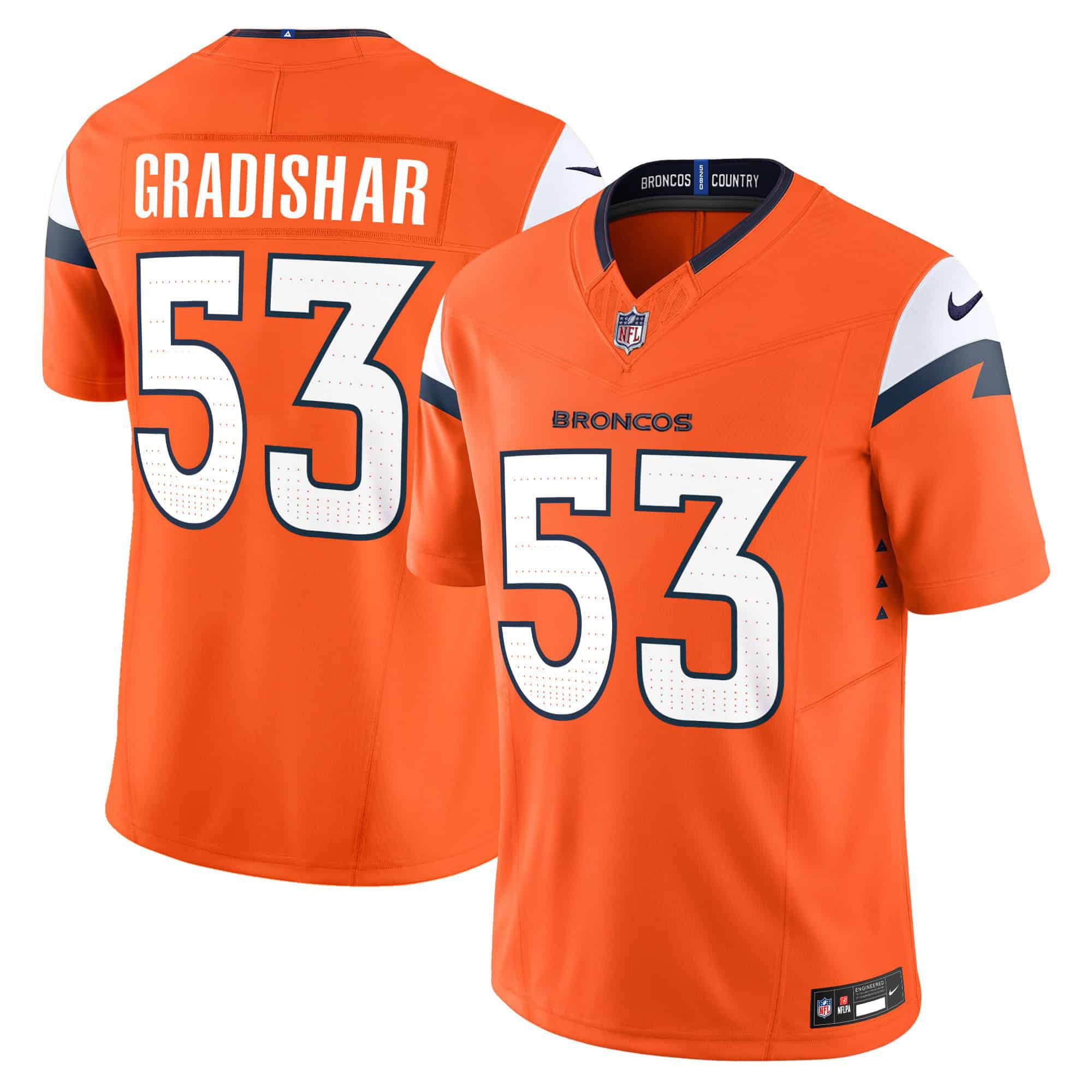 Men Denver Broncos #53 Gradishar Orange 2024 Nike Vapor Limited NFL Jersey->customized nfl jersey->Custom Jersey